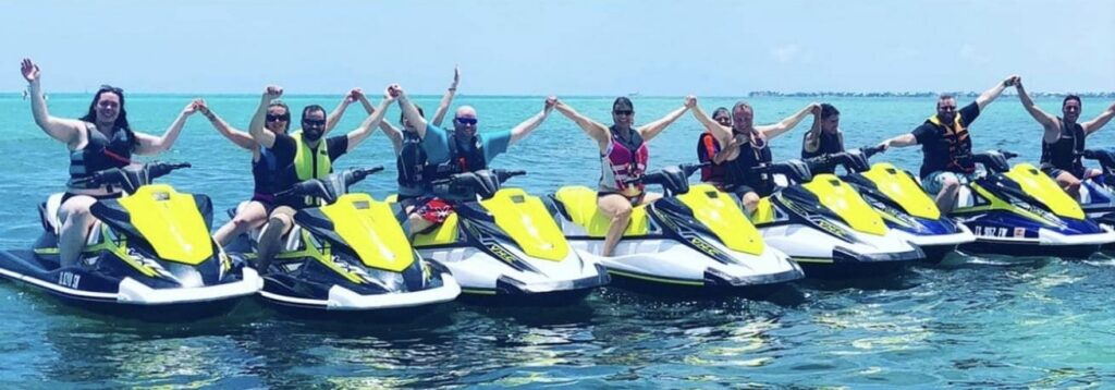Florida Keys Jet Ski Tours riders on the water with Wakezone Watersports